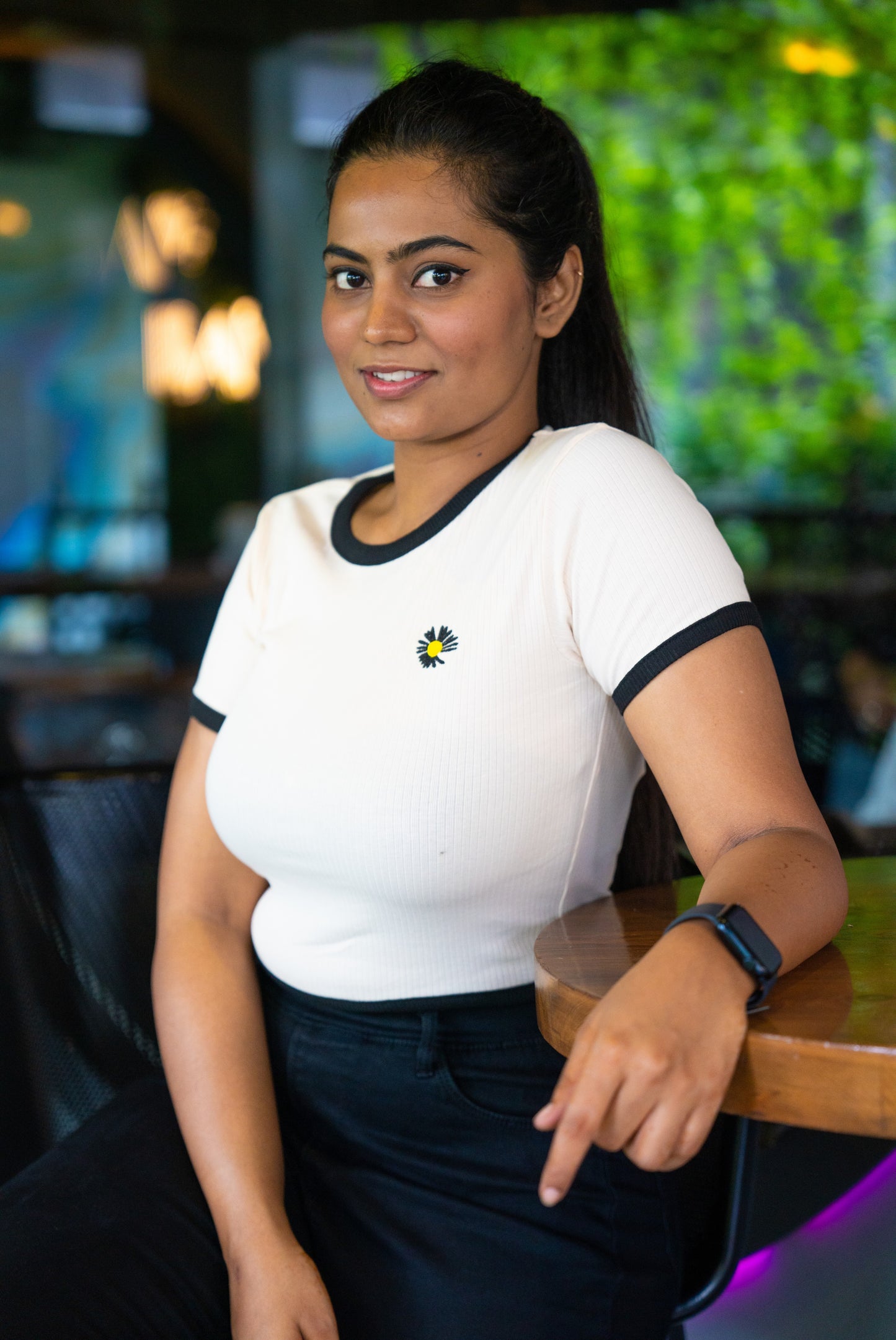 Daisy Embroidered Crop Top