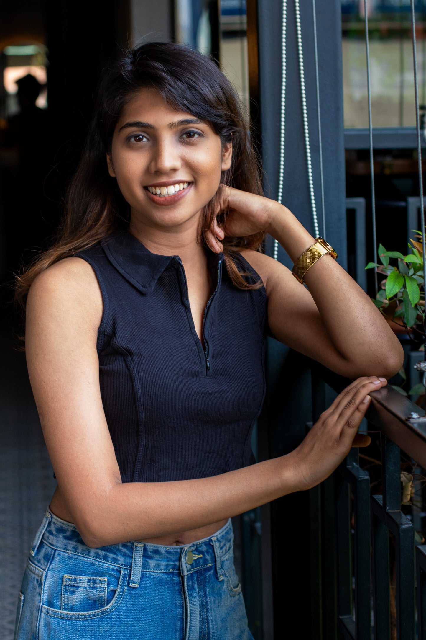 Polo Sleeveless Crop Top