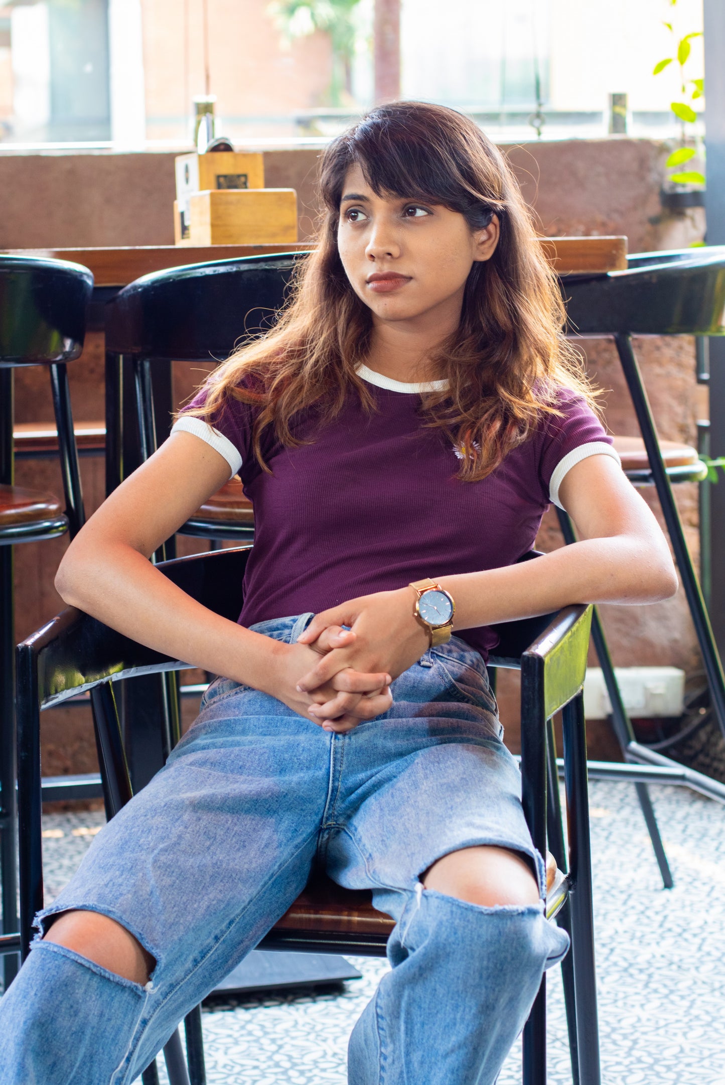 Daisy Embroidered Crop Top