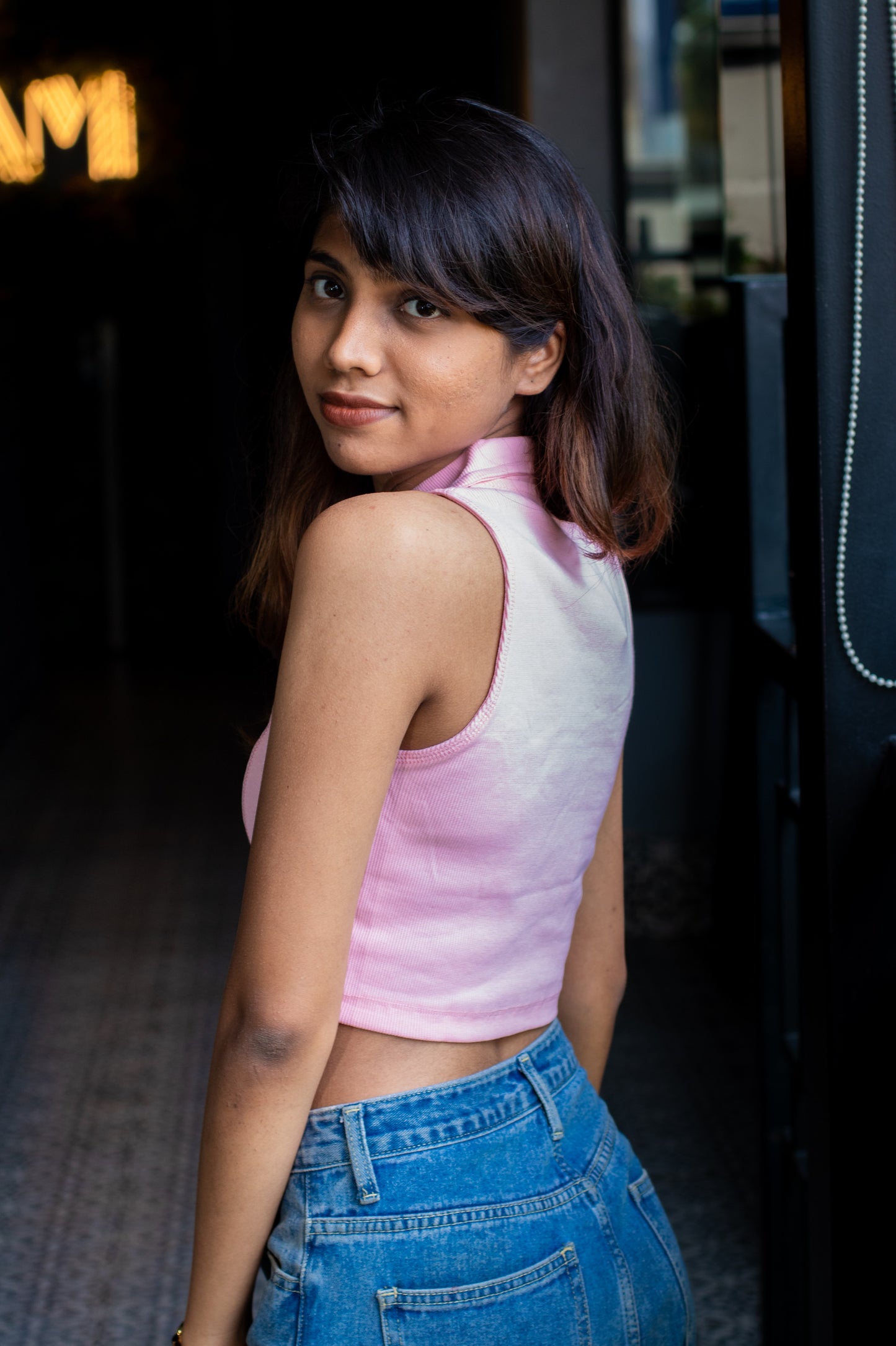 Polo Sleeveless Crop Top