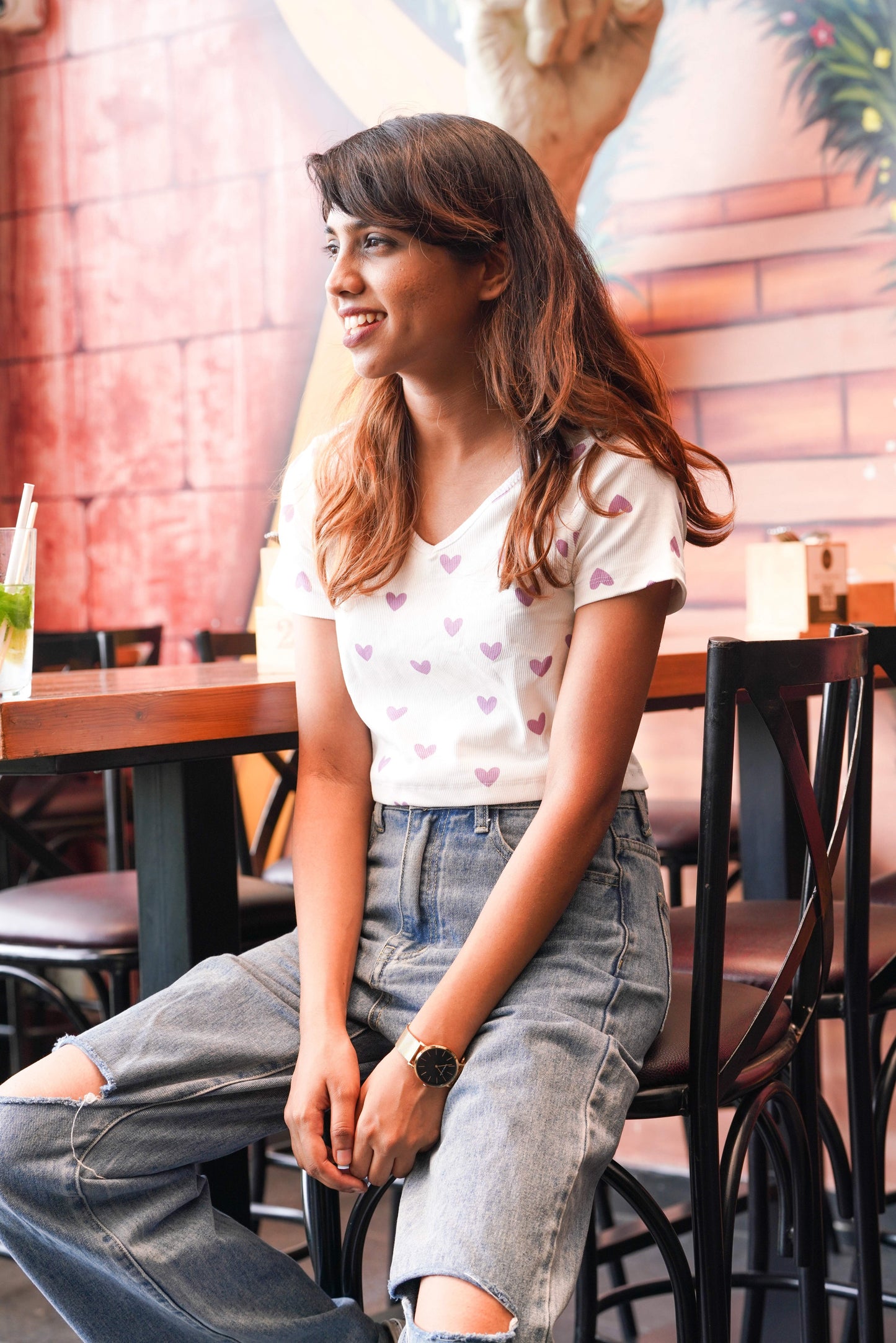Heart Print Crop Top