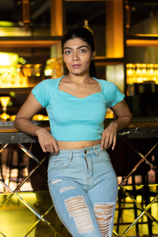 Sweetheart Neck Crop Top