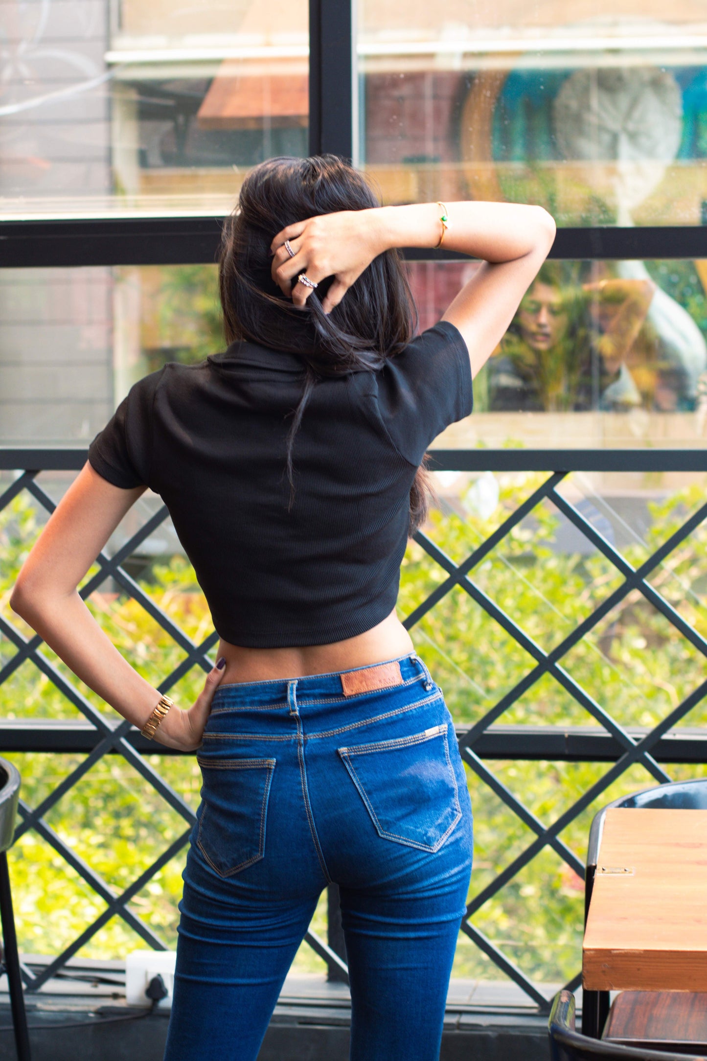 Polo Button Crop Top