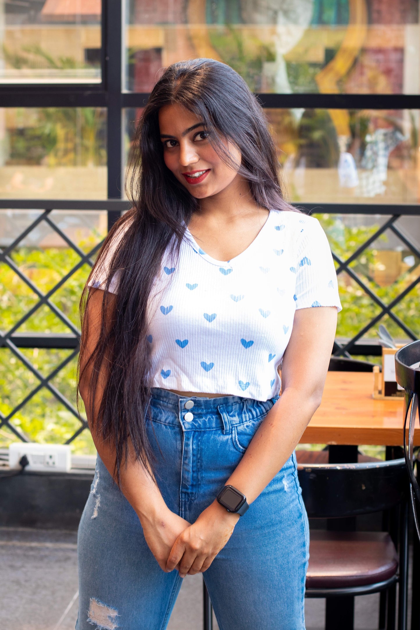 Heart Print Crop Top