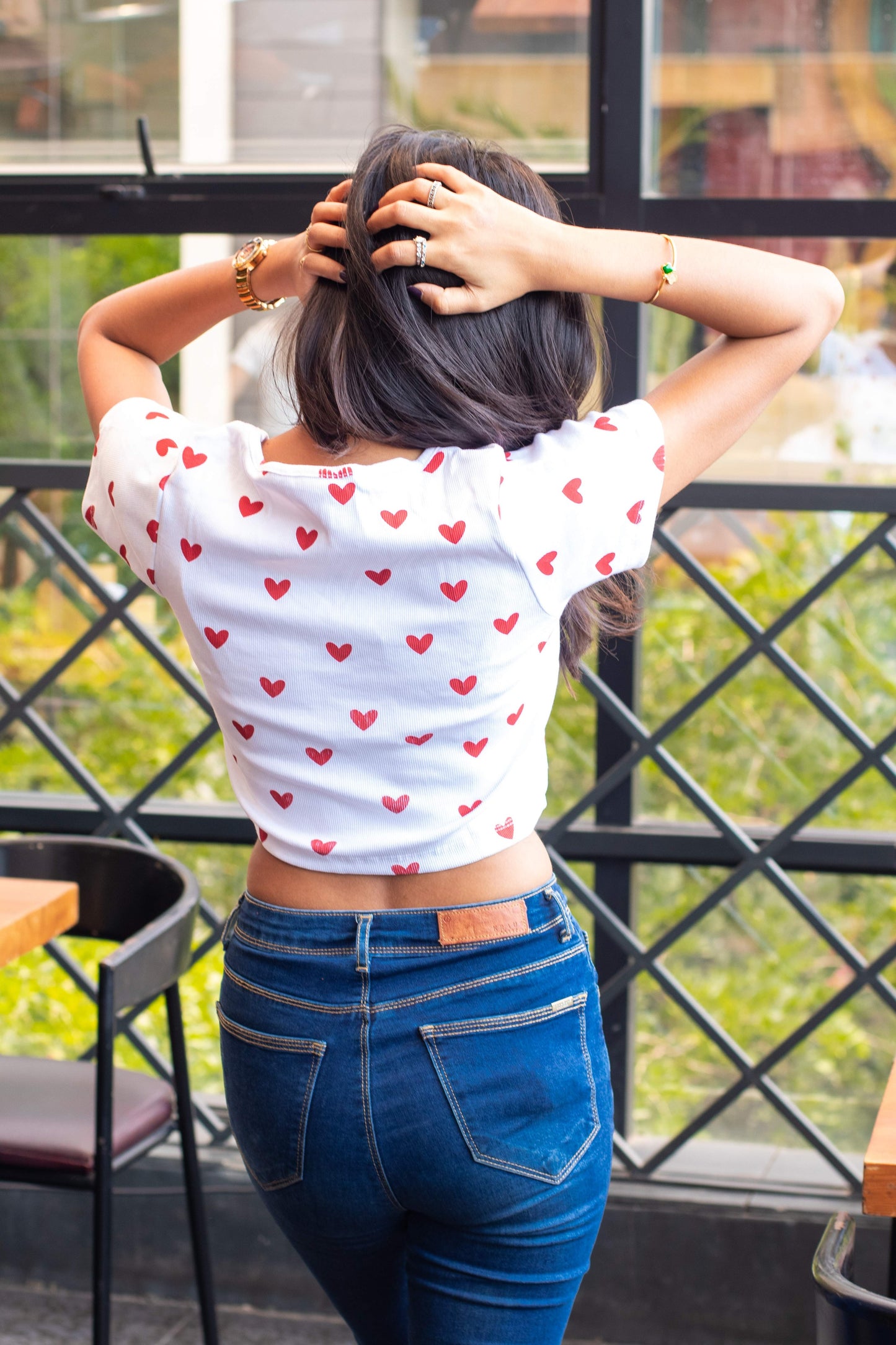 Heart Print Crop Top