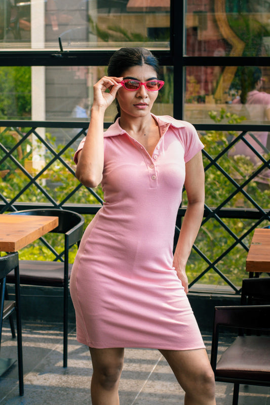 Basic Polo Neck Body-con Dress