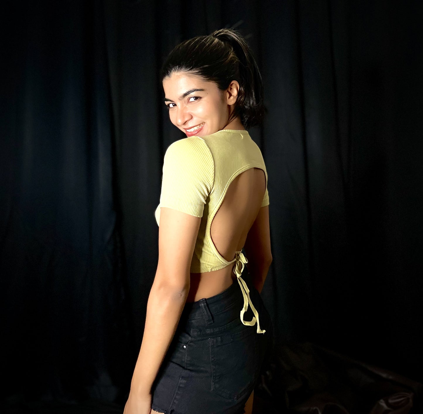 Open Back Tie Crop Top