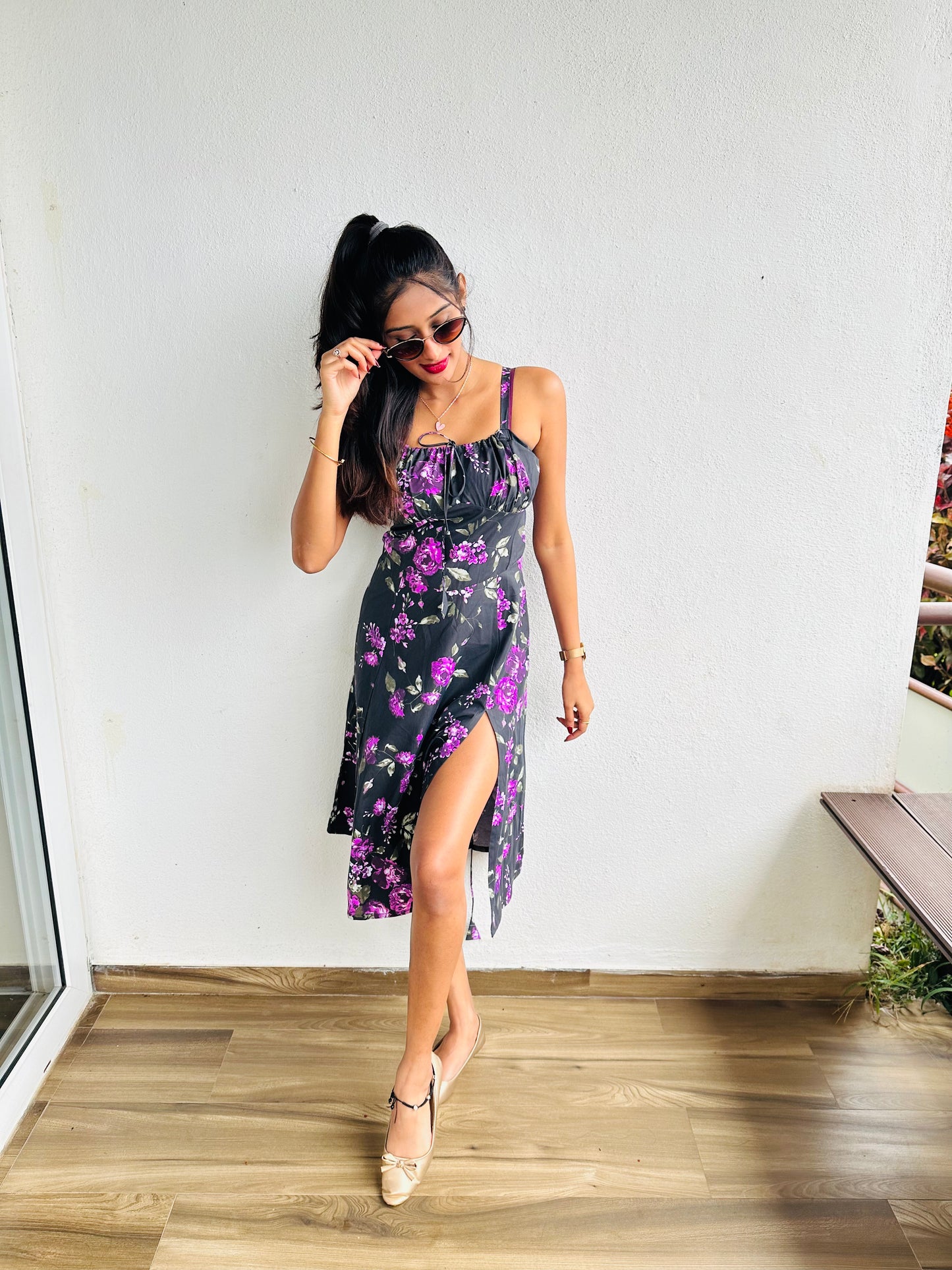Bustier Front Slit Dress
