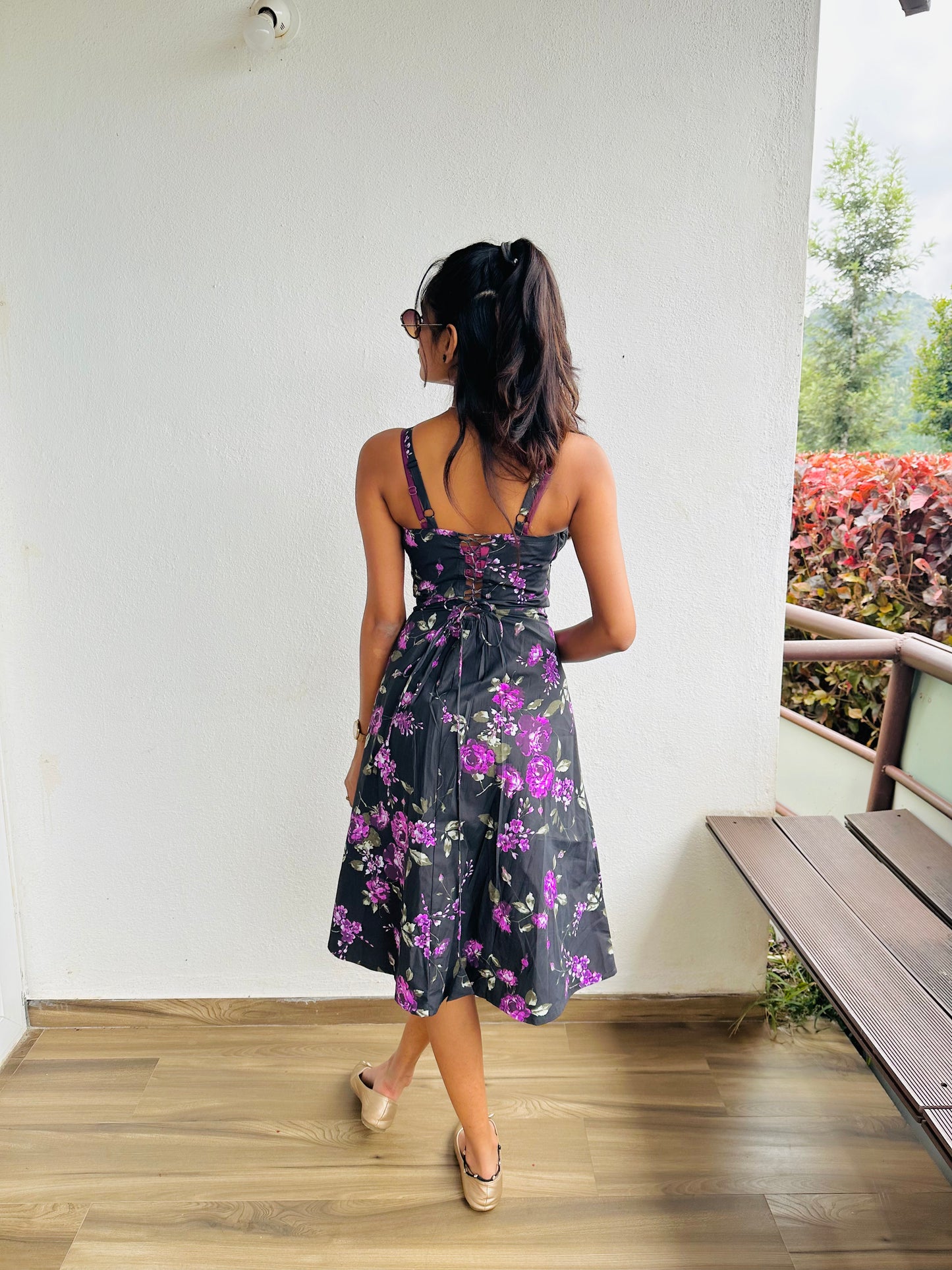 Bustier Front Slit Dress