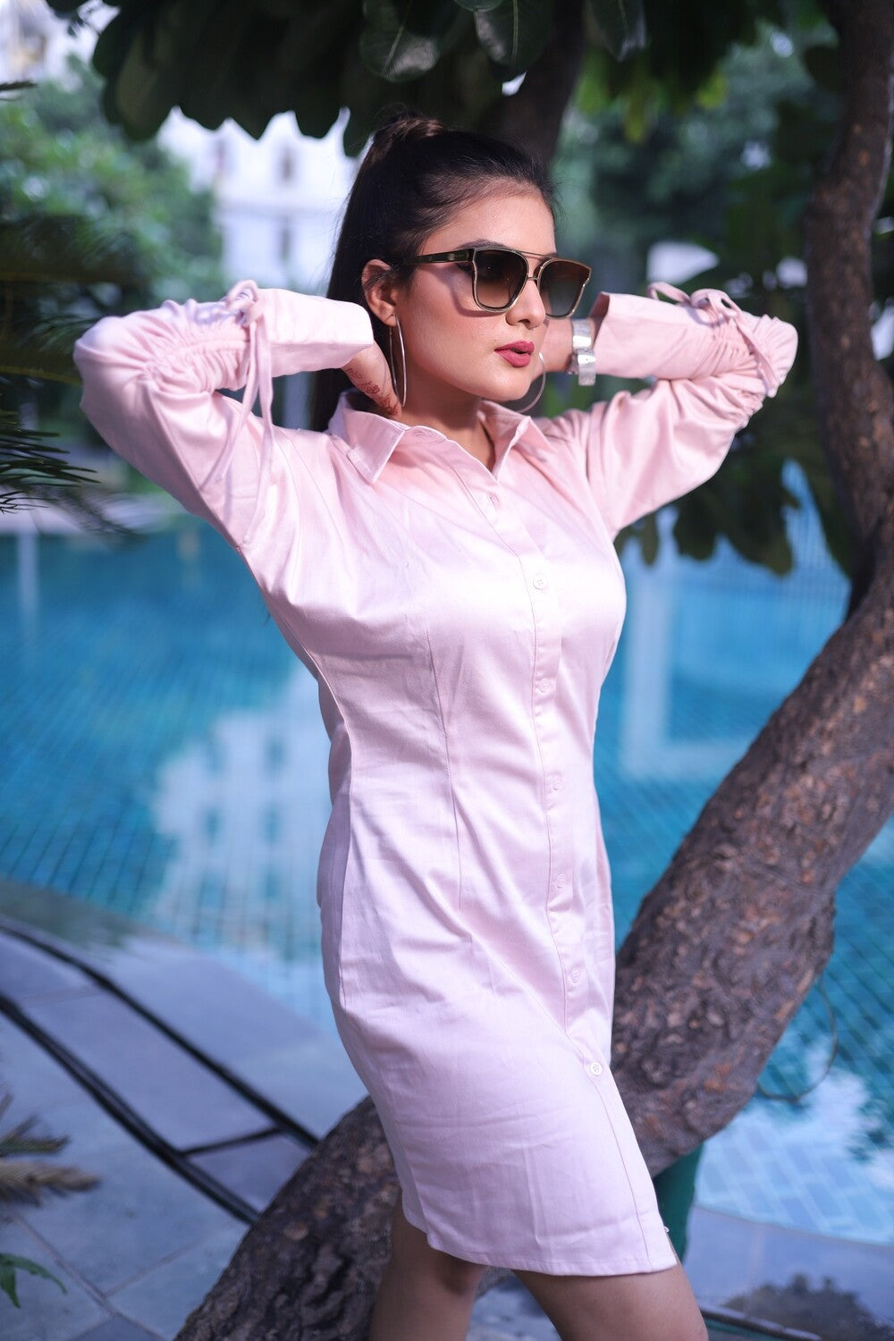Pastel Pink Shirt Dress