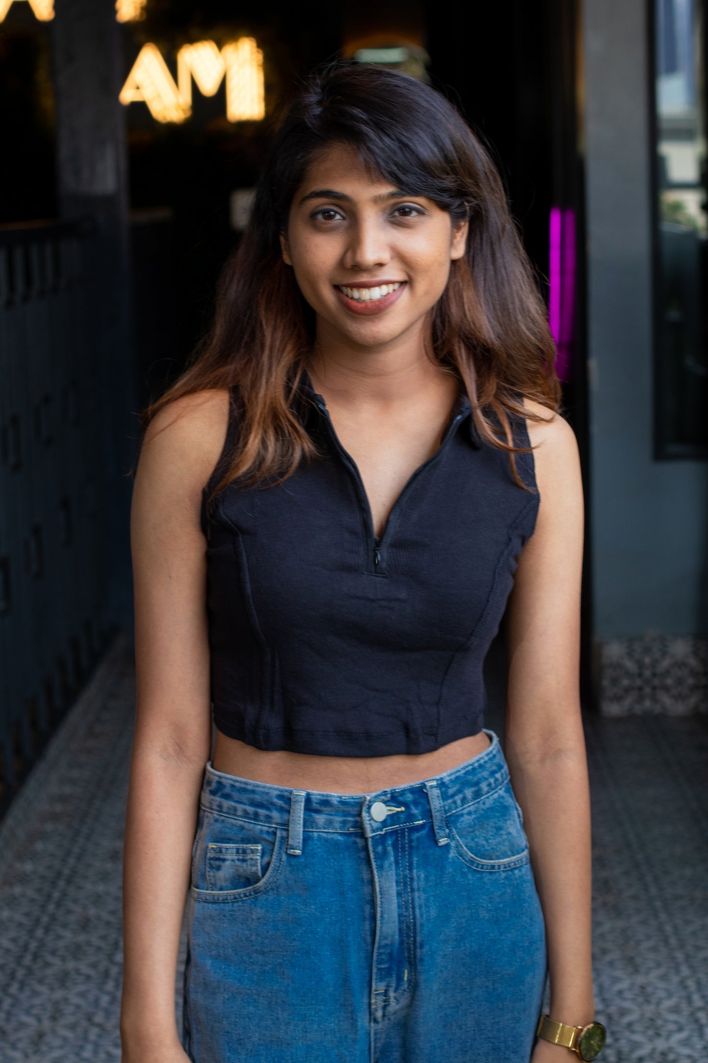 Polo Sleeveless Crop Top