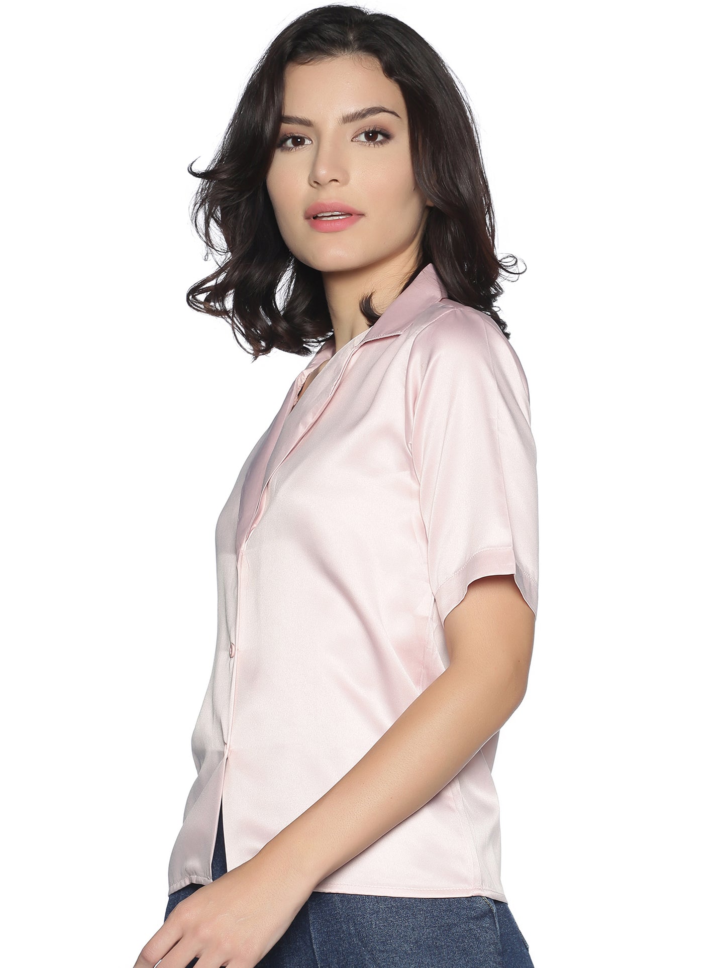 Satin Secrets Blush Pink Shirt