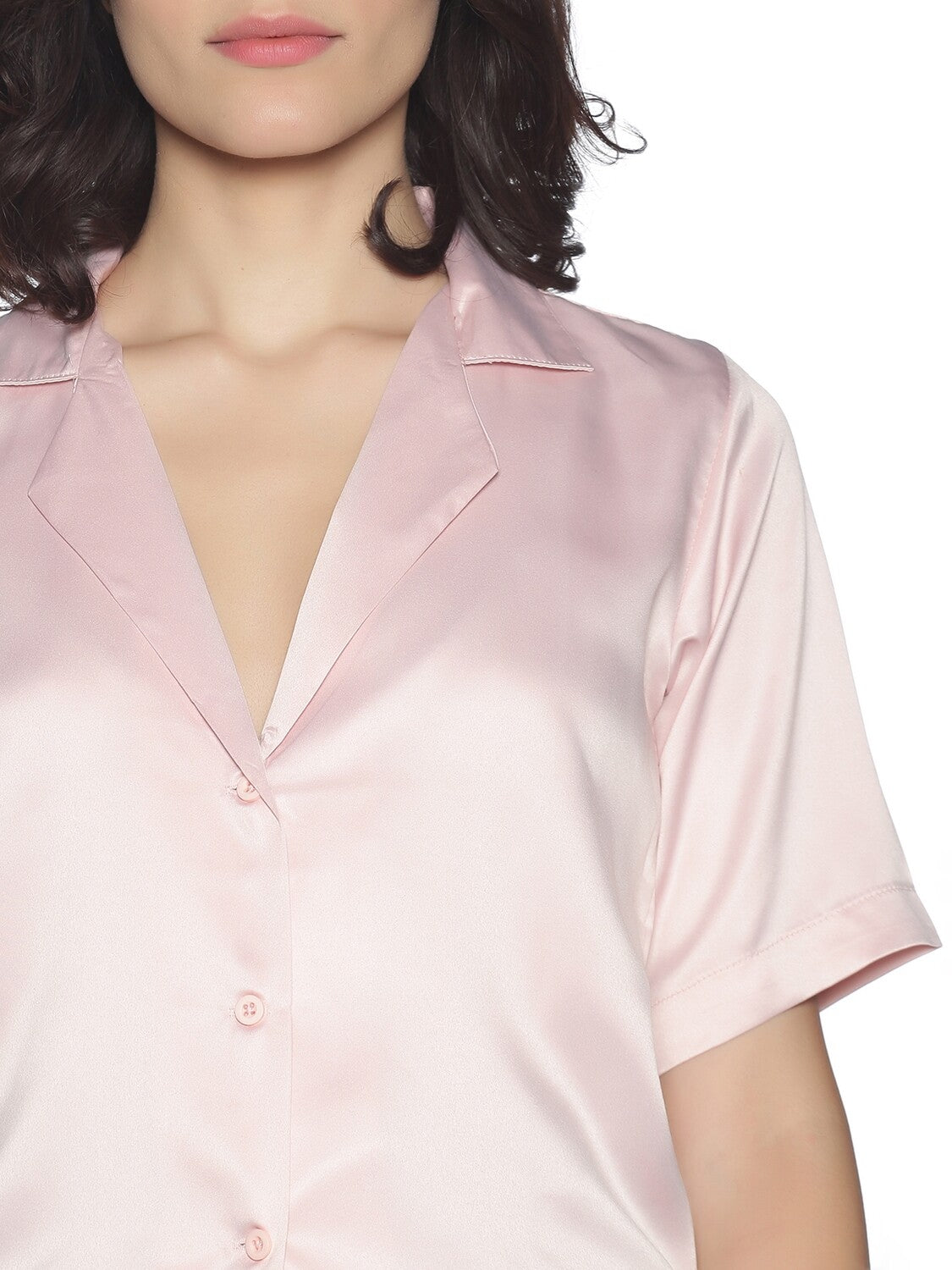 Satin Secrets Blush Pink Shirt